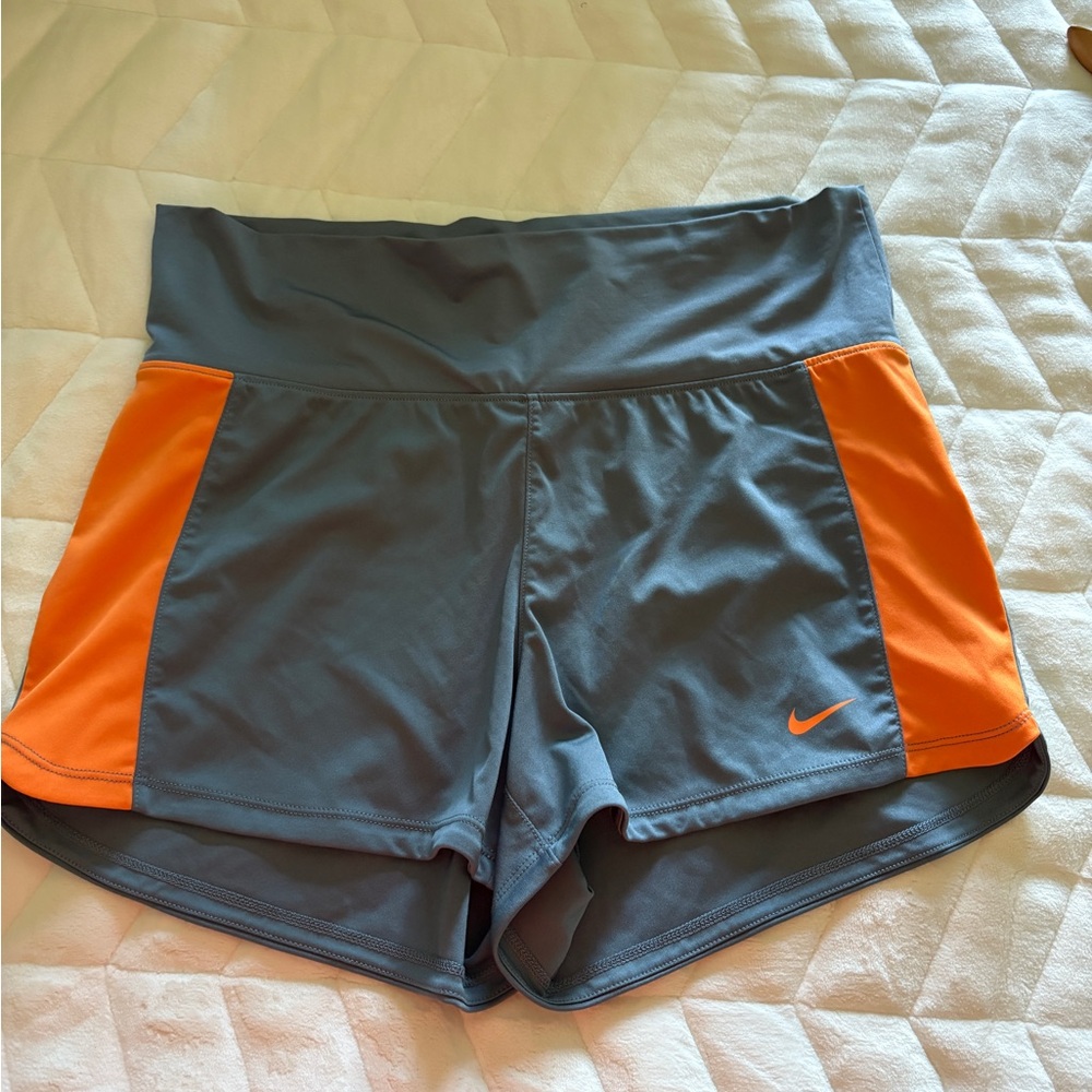 Nike Women's Athletic Shorts in Gray and Orange
